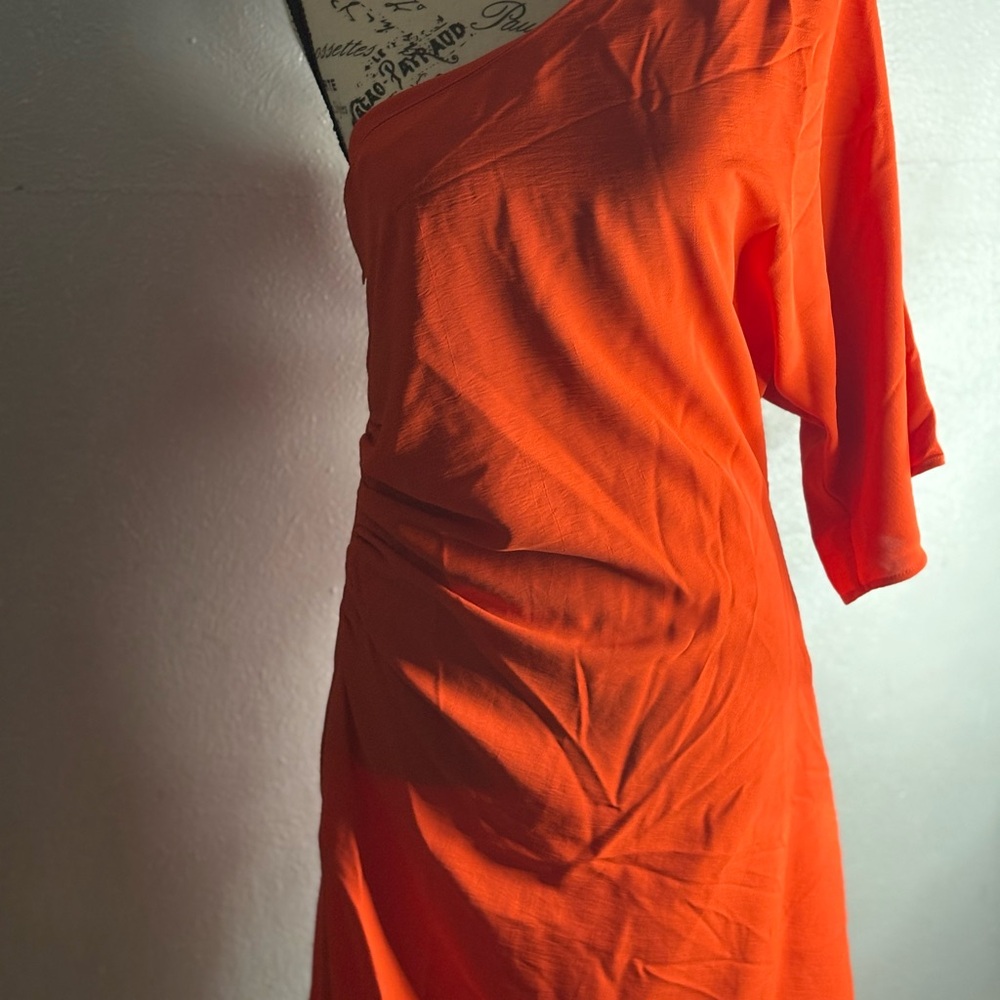 H&M Orange Asymmetrical One Shoulder Dress